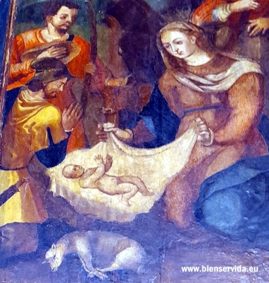 La Adoracion de los pastores. Detalle La Adoracion de los pastores. Detalle